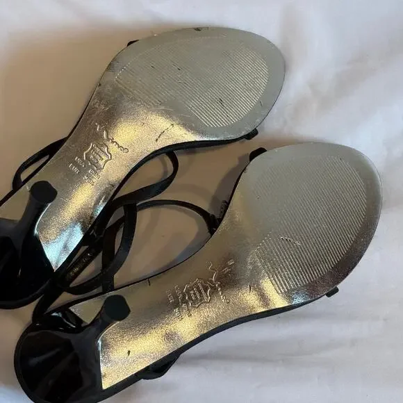 Nina New York Black Rhinestone Strappy Mid Height Heel Sandal Size 6.5M - Picture 5 of 6